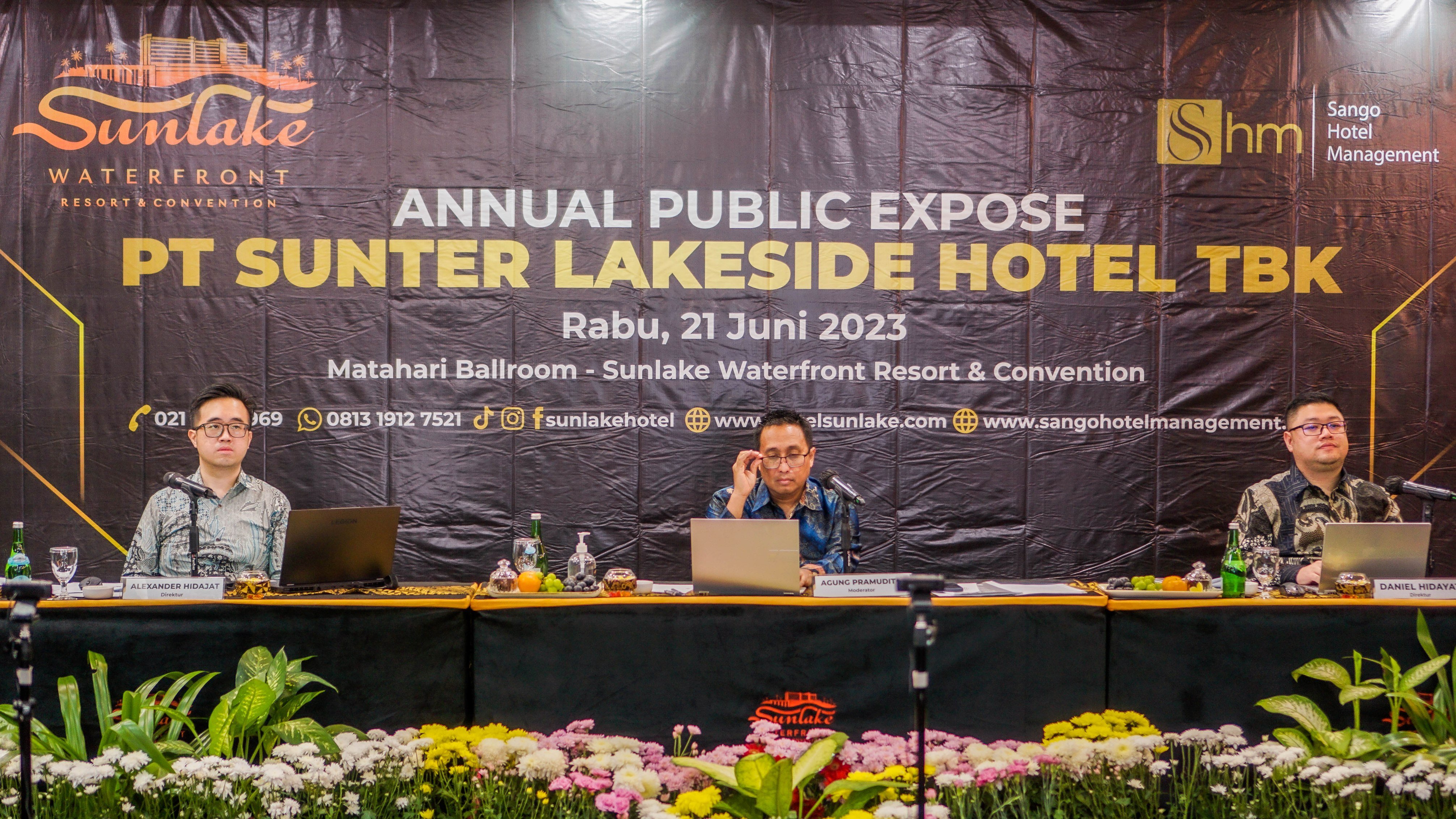 Kegiatan Annual Public Expose PT Sunter Lakeside Hotel Tbk di Jakarta, Rabu (21/6). 