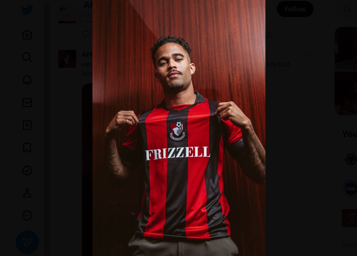 Penyerang Bournemouth Justin Kluivert