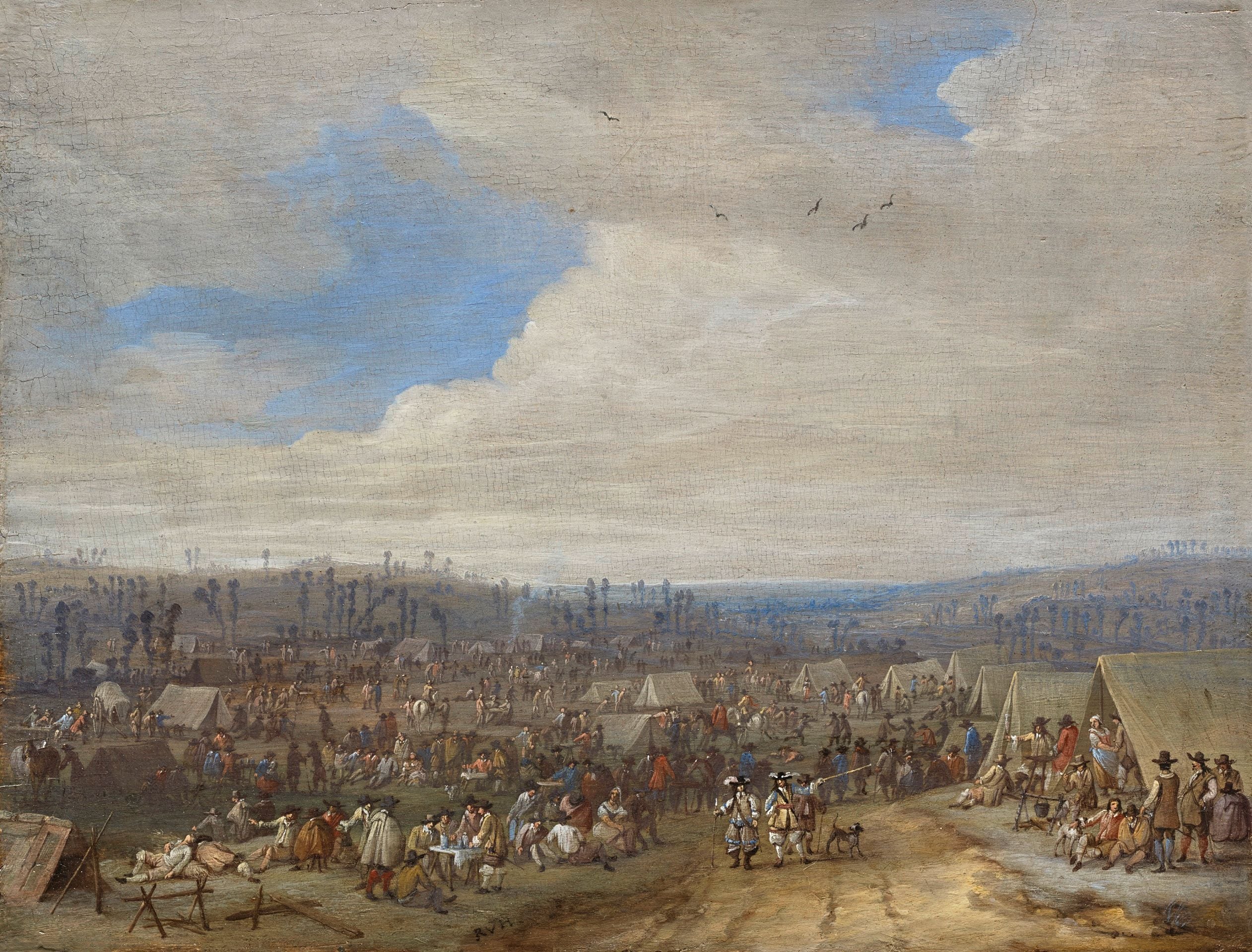 Salah satu lukisan yang hilang berjudul 'Soldiers In The Camp' karya pelukis abad 17 pertengahan, Robert van den Hoecke.