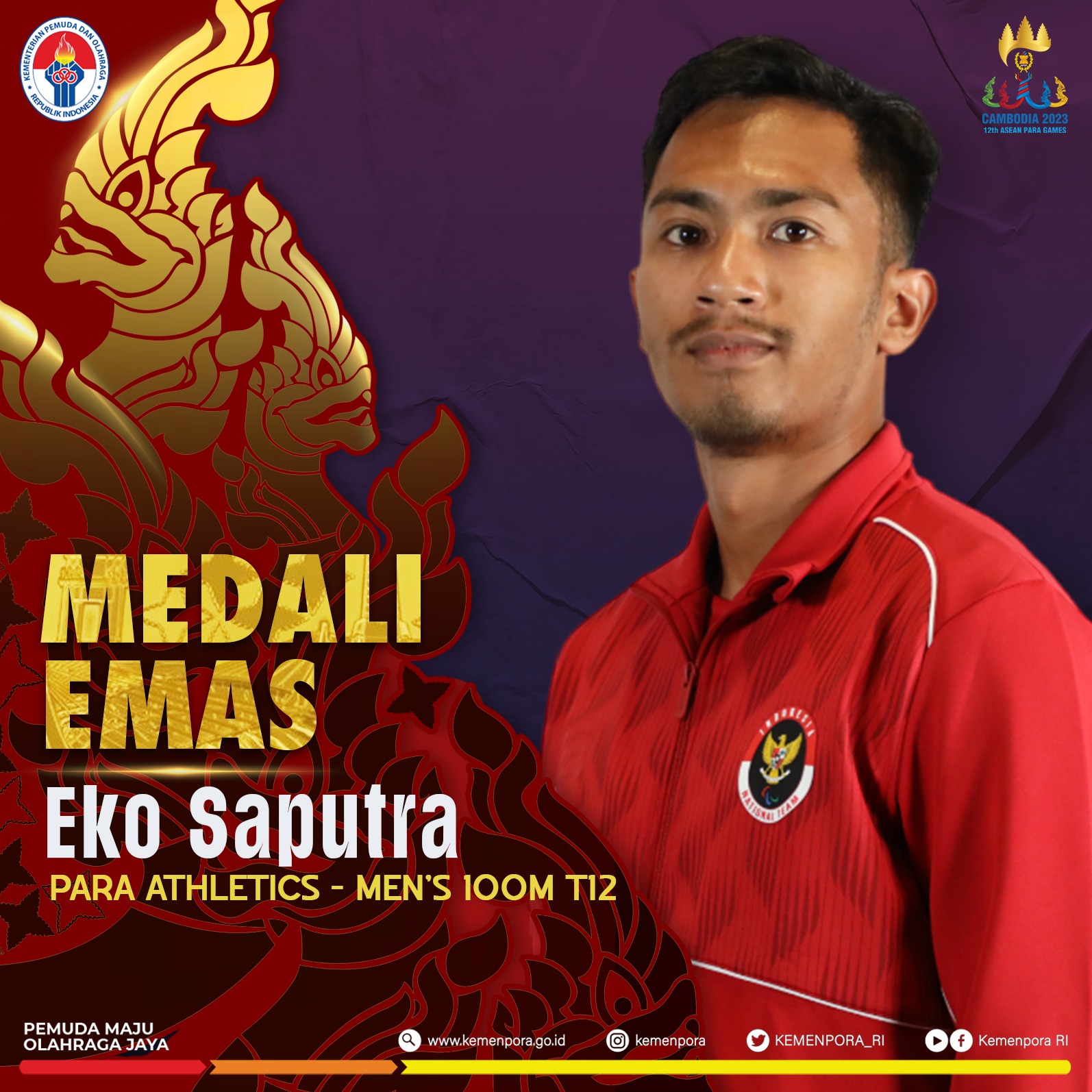 Atlet para atletik Eko Saputra.