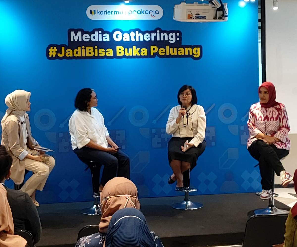Media Gathering bertema “#JadiBisa Buka Peluang bersama Karier.mu & Prakerja” di Jakarta.