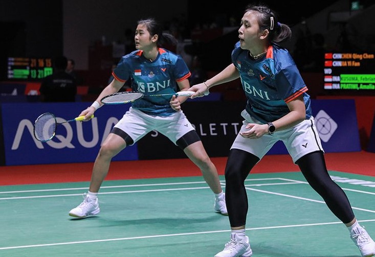 Pasangan gada putri Indonesia Febriana Dwipuji Kusuma/Amalia Cahaya Pratiwi