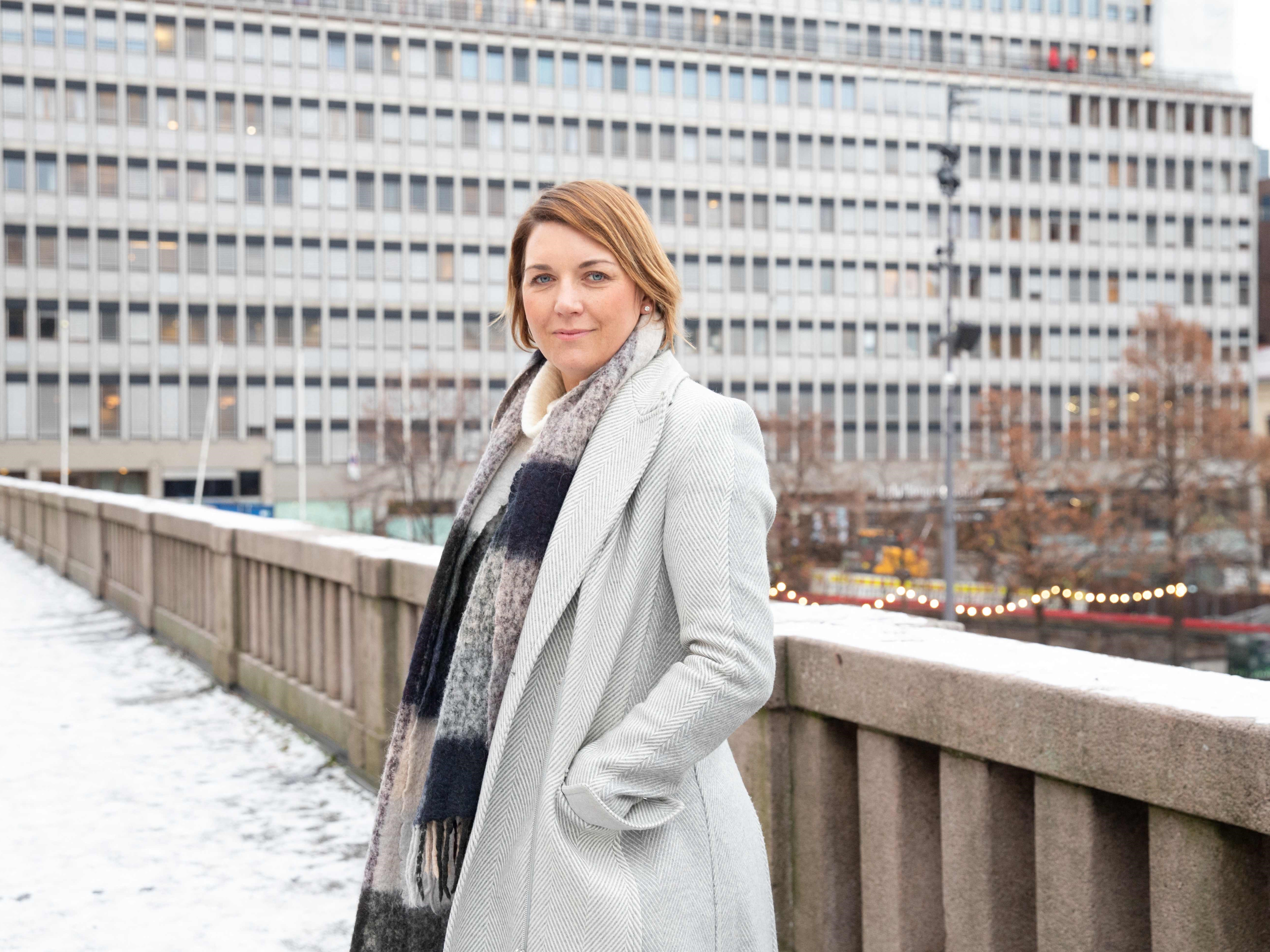 Christina Bu dari asosiasi Mobil Listrik Norwegia berfoto pada 23 Januari 2023 di Oslo.