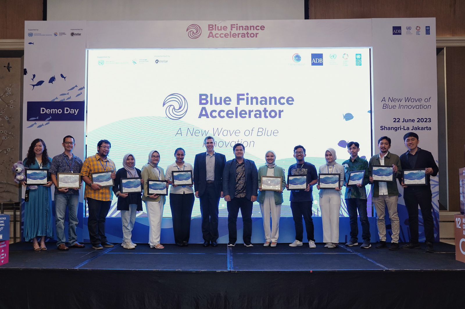Acara Blue Finance Accelerator Demo Day yang diselenggarakan di Jakarta, Kamis (22/6).