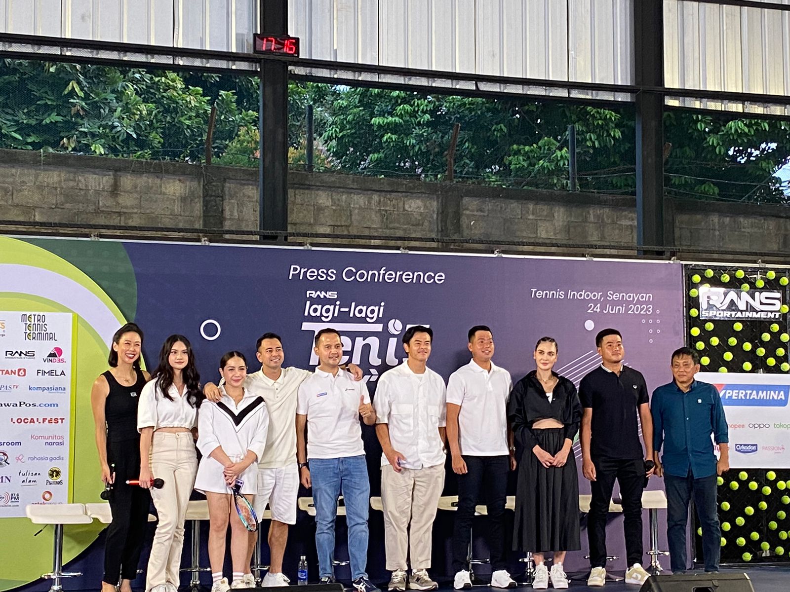 Konferensi pers 'Lagi-Lagi Tenis Presented By Pertamina' digelar di Jakarta, Sabtu (3/6). 