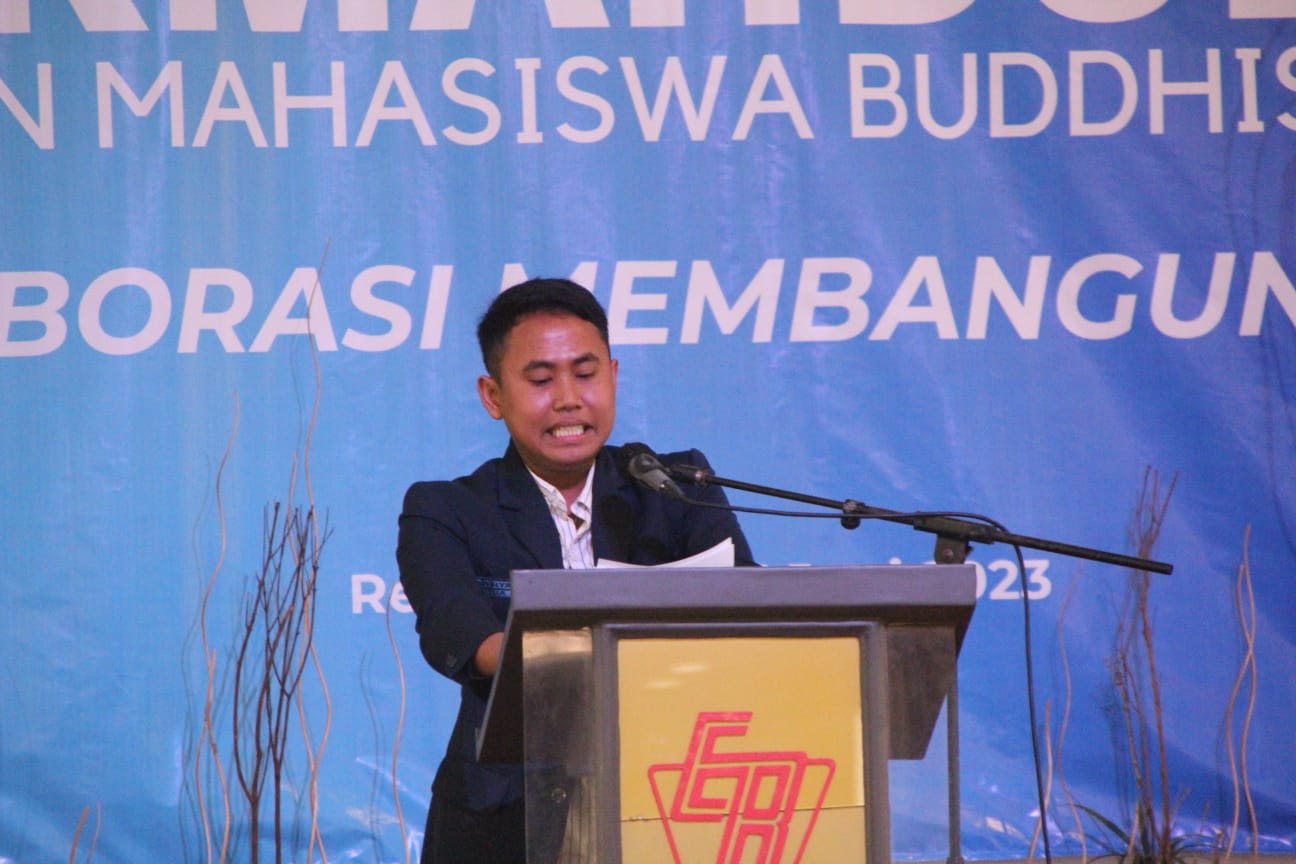 Ketua Umum Pengurus Pusat Himpunan Mahasiswa Buddhis Indonesia (PP Hikmahbudhi) Wiryawan