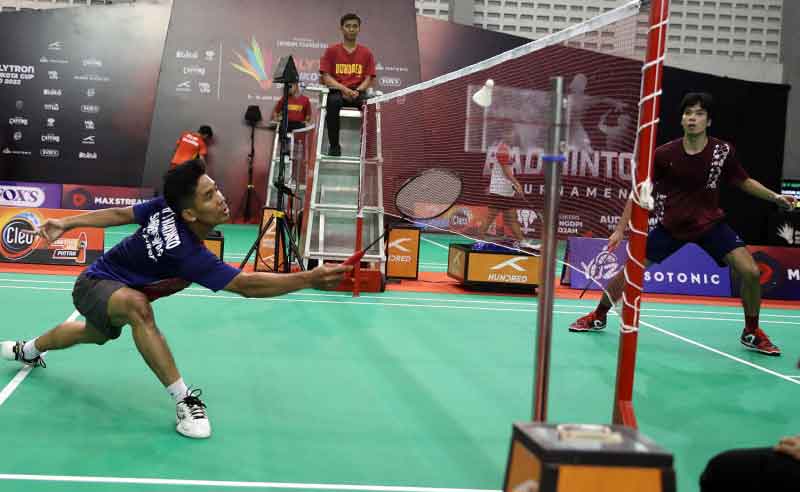 KEJAR PRESTASI: Para talenta muda bulu tangkis bersemangat memgejar prestasi di kejuaraan Polytron Wali Kota Cup Solo 2023 di Solo. 