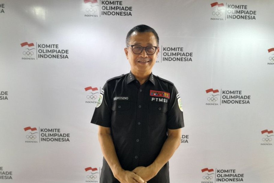 Oegroseno saat mendaftarkan diri sebagai bakal calon Ketua KOI periode 2023-2027.