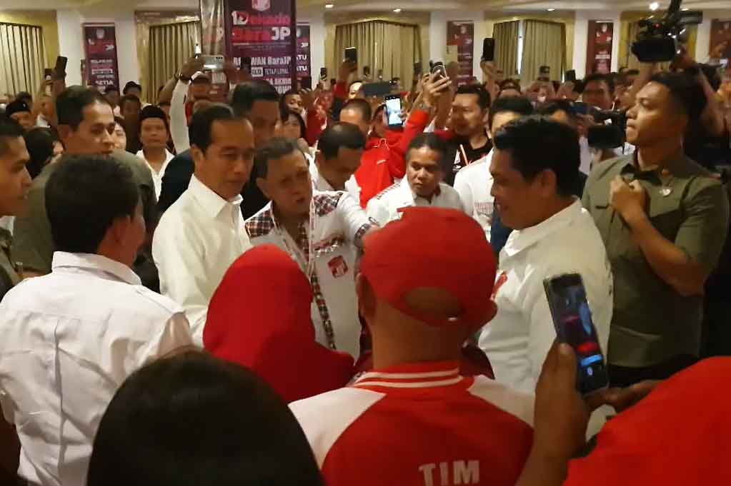 Presiden Jokowi saat Rapimnas Bara JP, Minggu (18/6).