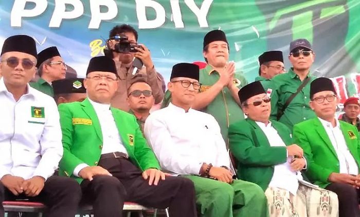 Sandiaga Uno menghadiri acara Silaturahim Akbar Peringatan Harlah Ke-50 partai itu di Stadion Kridosono, Kota Yogyakarta.  