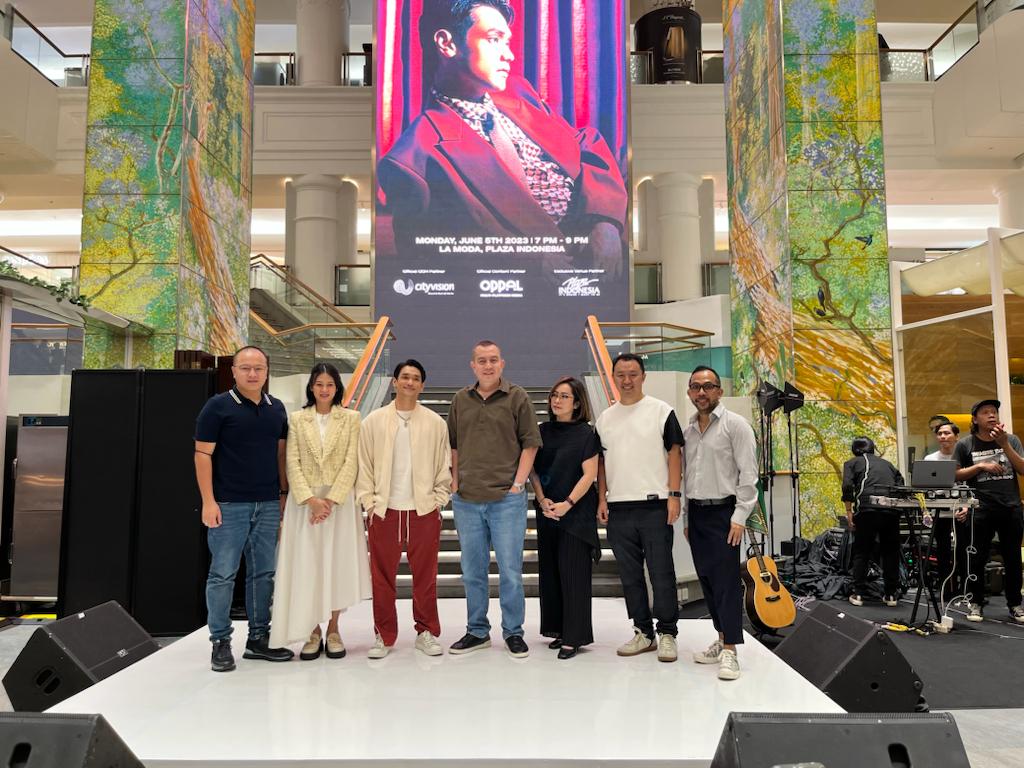 konferensi pers konser 'Afgan Evolustion' yang digelar Senin (5/6) di La Moda, Plaza Indonesia, Jakarta. 