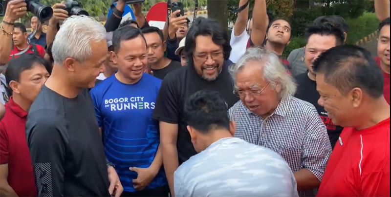 Pagi ini kawasan Bogor ramai dengan sejumlah artis dan politisi yang mengikuti lari pagi bersama calon presiden dari PDI Perjuangan, Ganjar 