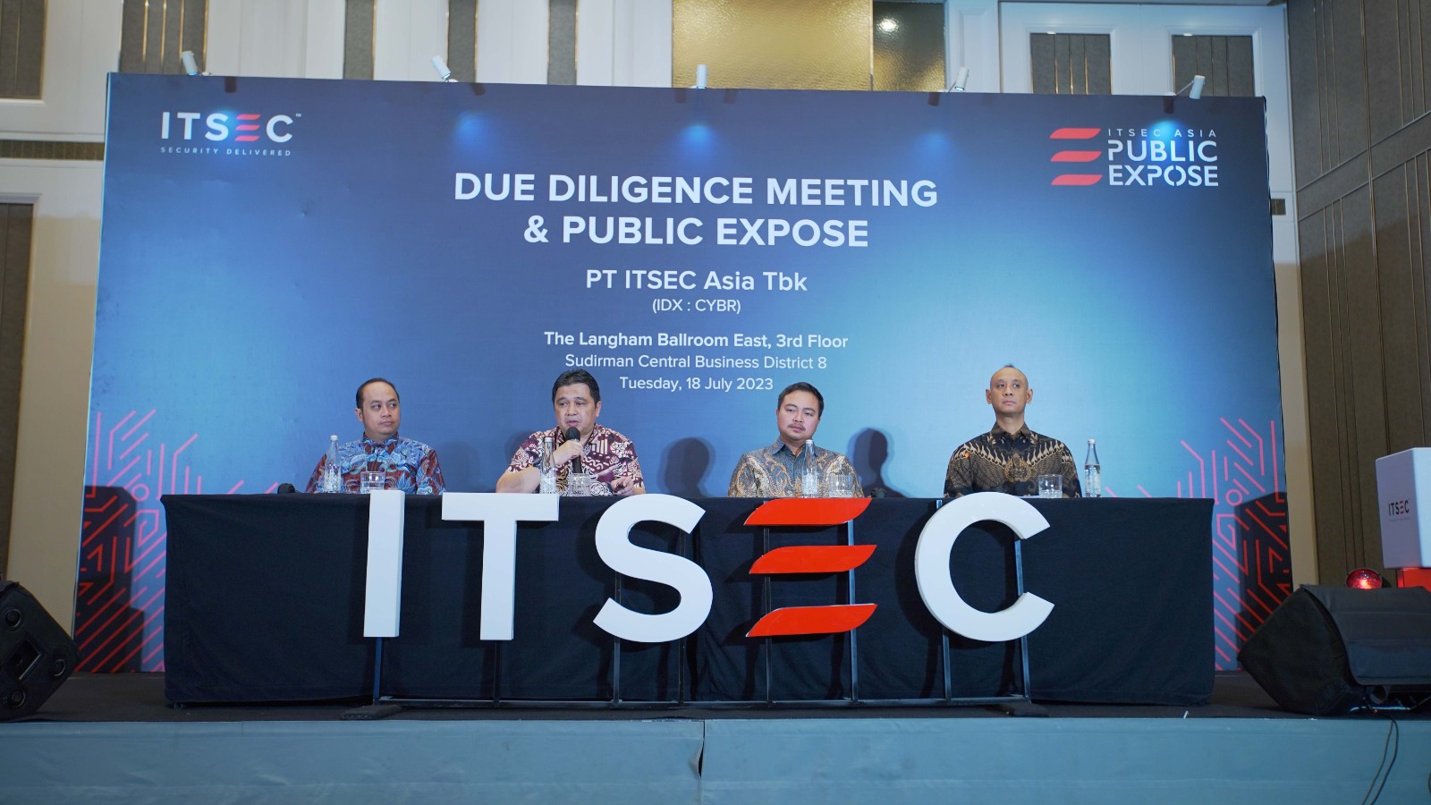 PT ITSEC Asia Tbk (Perseroan) menggelar agenda 'Due Diligence Meeting & Public Expose' dalam rangkaian proses IPO di Jakarta, Selasa (18/7).