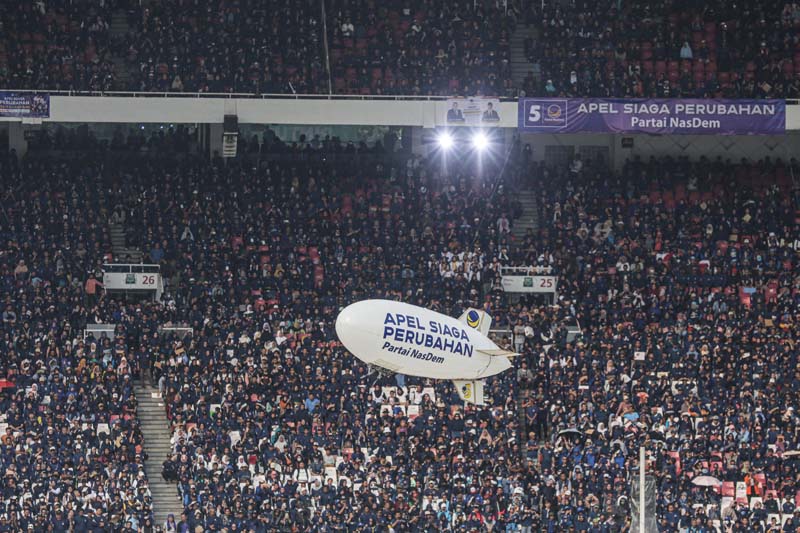 Wakil Ketua Umum Partai Golkar Rizal Mallarangeng membantah kehadiran dirinya sebagai dukungan kepada Anies Baswedan.