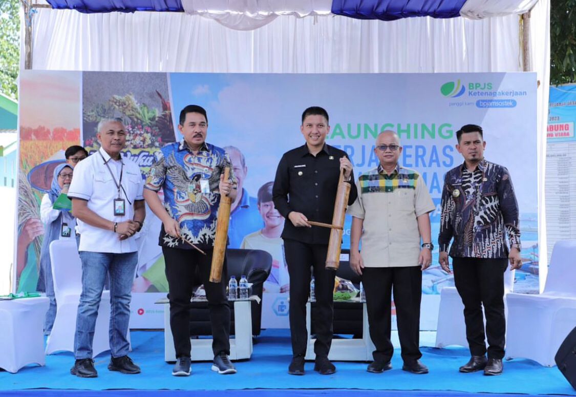 Peluncuran Program BPJamsostek Masuk desa di Ogan Ilir, Sumatra Selatan.