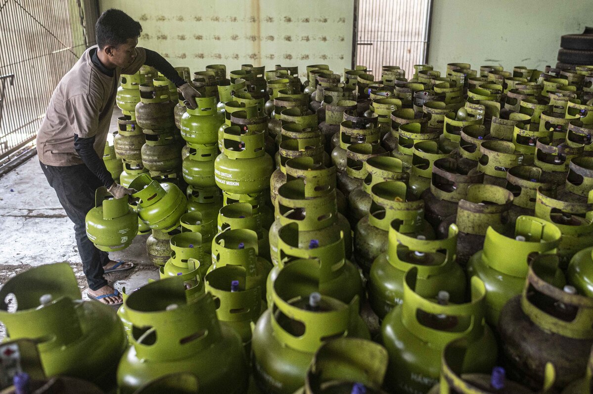Ilustrasi ketersediaan gas LPG 3 kilogram.