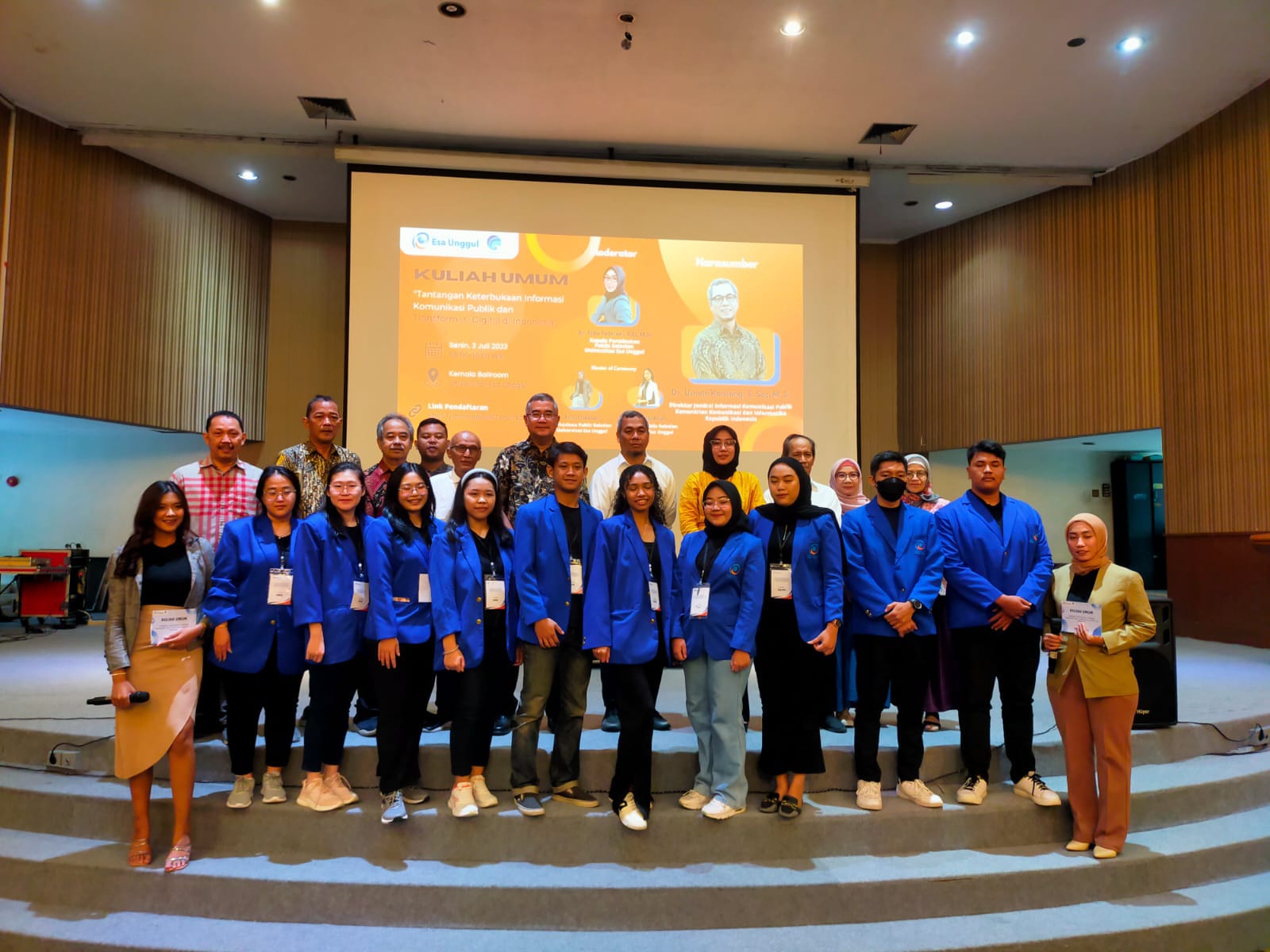 Kuliah umum yang menghadirkan pembicara Dirjen Kemenkominfo Usman Kansong digelar di Universitas Esa Unggul, Jakarta, Senin (3/7).