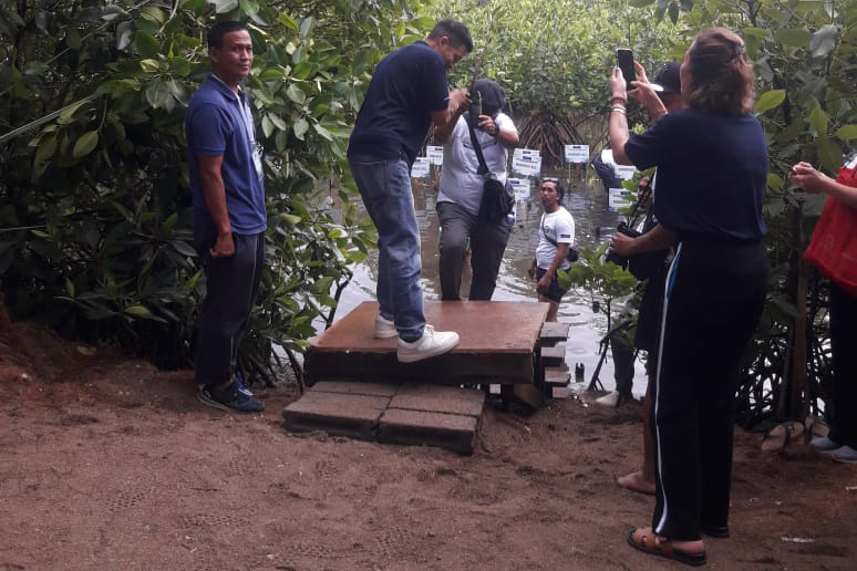 Penanaman bakau di Taman Inspirasi, Pantai Mertasari, Sanur Bali.