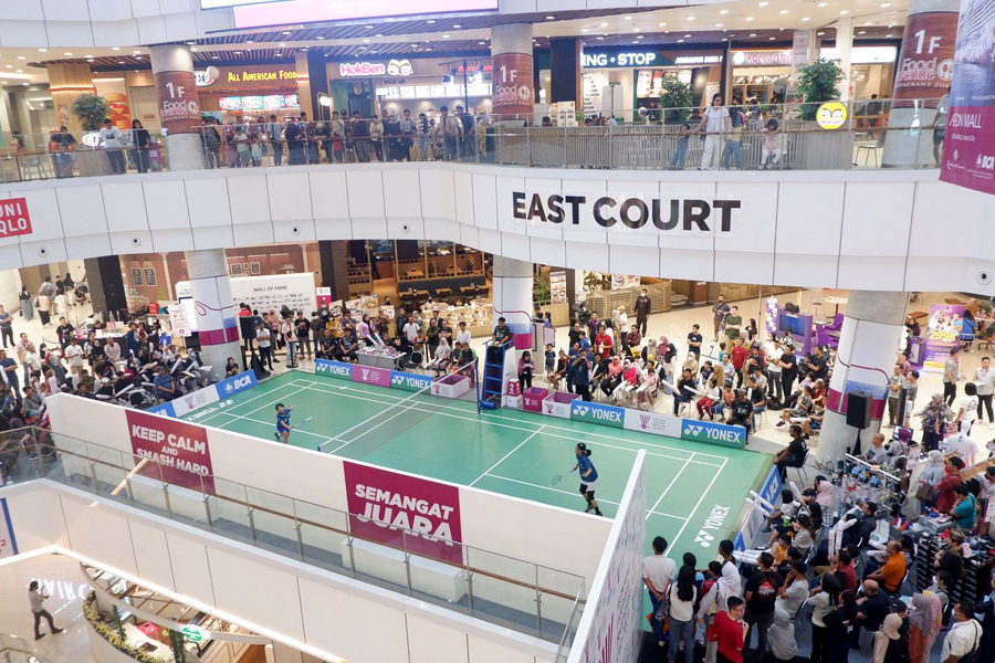 Suasana tutnamen bulu tangkis AEON Mall Badminton Cup 2023.