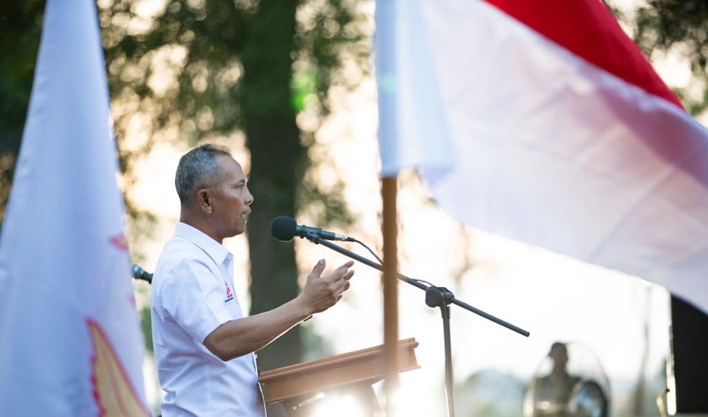 Ketua Dewan Penasehat IWbA Letjen Richard Tampubolon di sela-sela pembukaan BK PON Woodball 