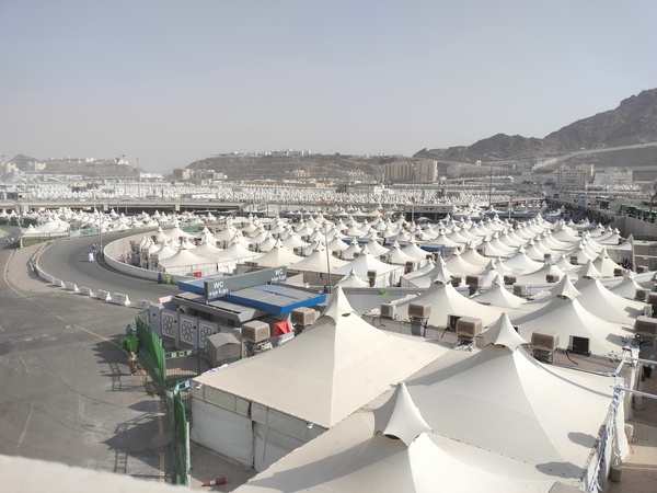 Tenda-tenda jemaah haji di Mina dalam penyelenggaraan haji 1444 H/2023.