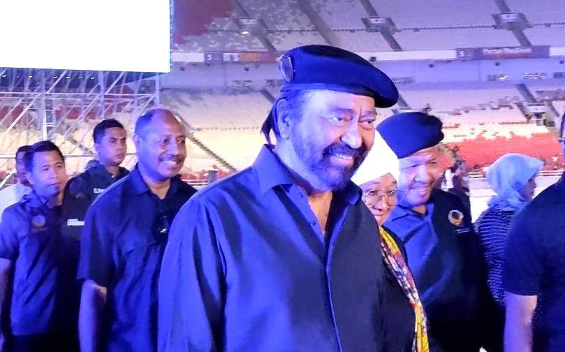 Ketua Umum Partai NasDem, Surya Paloh mengecek langsung kesiapan venue Apel Siaga Perubahan