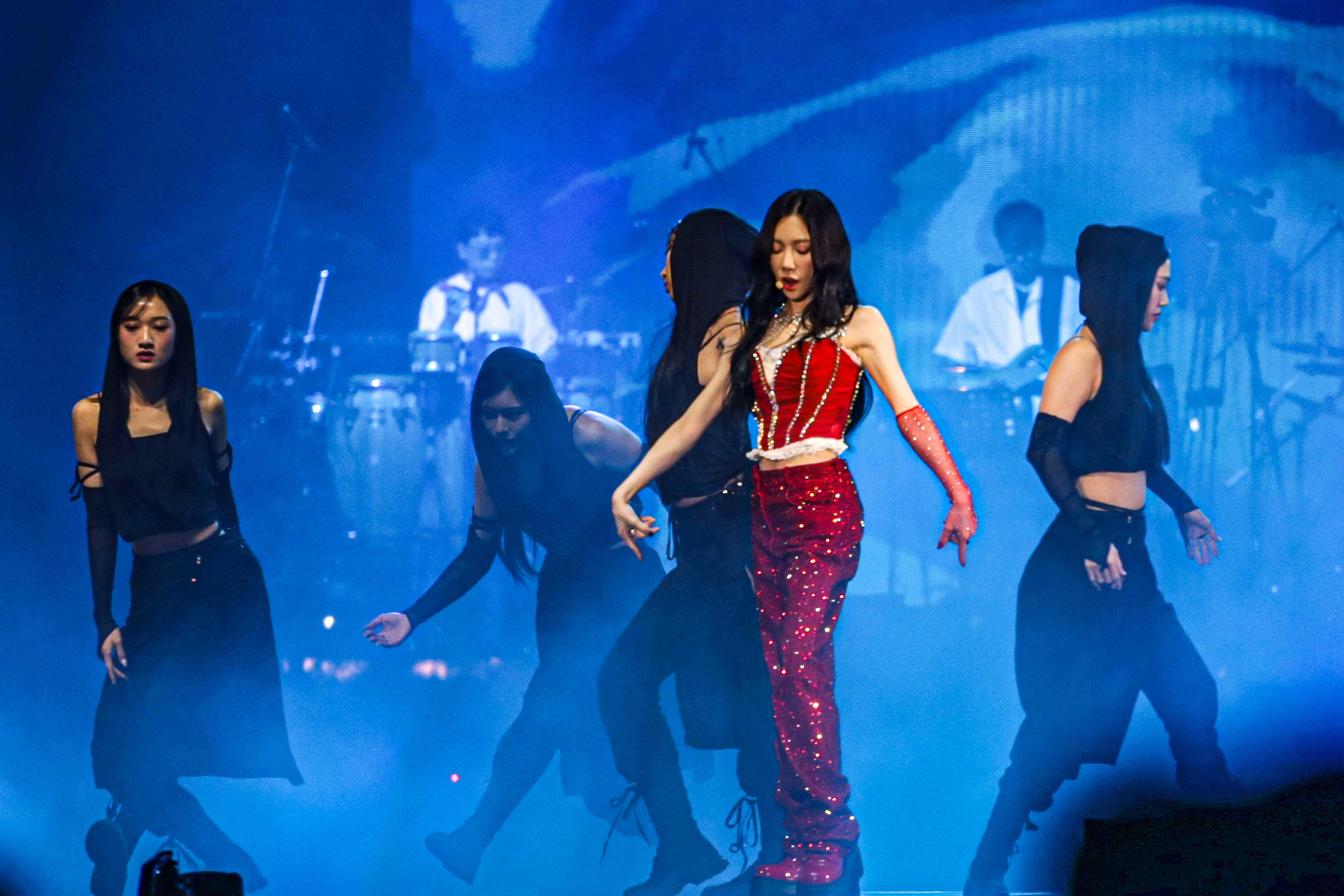 Penampilan Taeyeon di ICE BSD, Tangerang, Sabtu (22/7/2023).