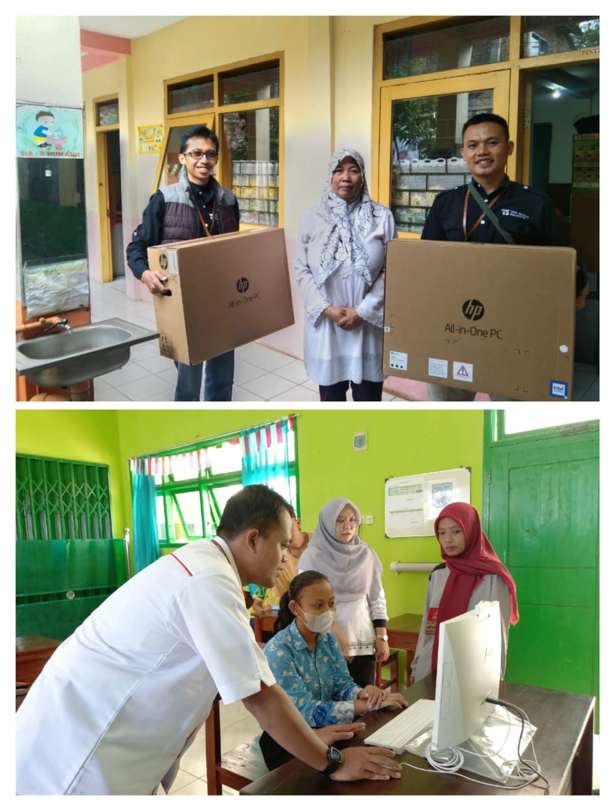 Penyaluran 20 komputer ke sejumlah sekolah luar biasa di 5 provinsi oleh  CDC Telkom dan YPT 