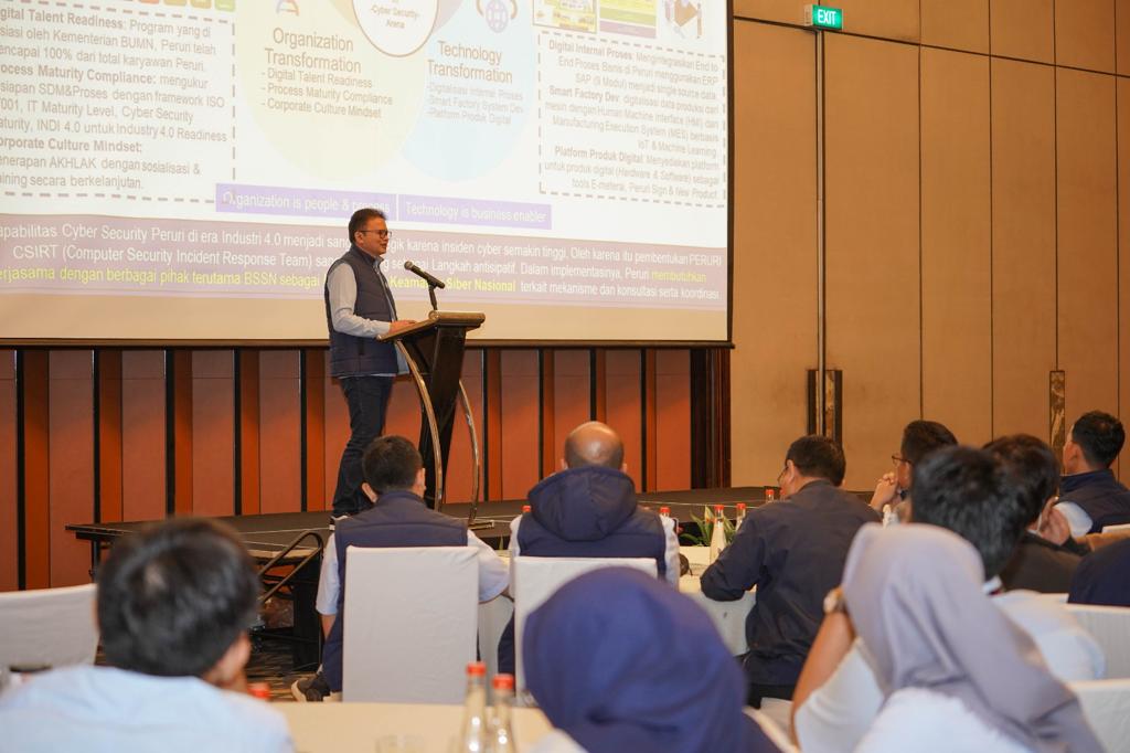  Direktur SDM, Teknologi dan Informasi Peruri, Gandung Anggoro Murdani, pada peresmian  Peruri-CSIRT