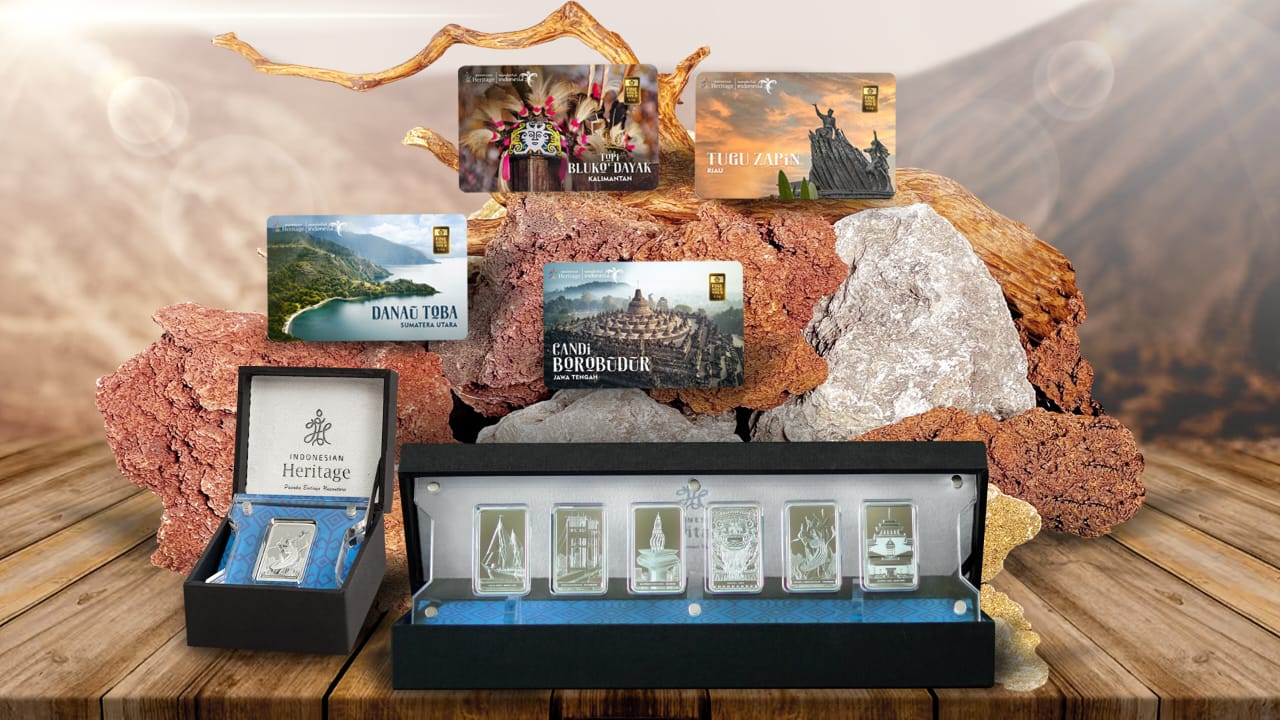 PT Aneka Tambang Tbk (Antam) melalui UBPP Logam Mulia memperkenalkan seri produk perak dan emas tematik terbaru Indonesian Heritage. 