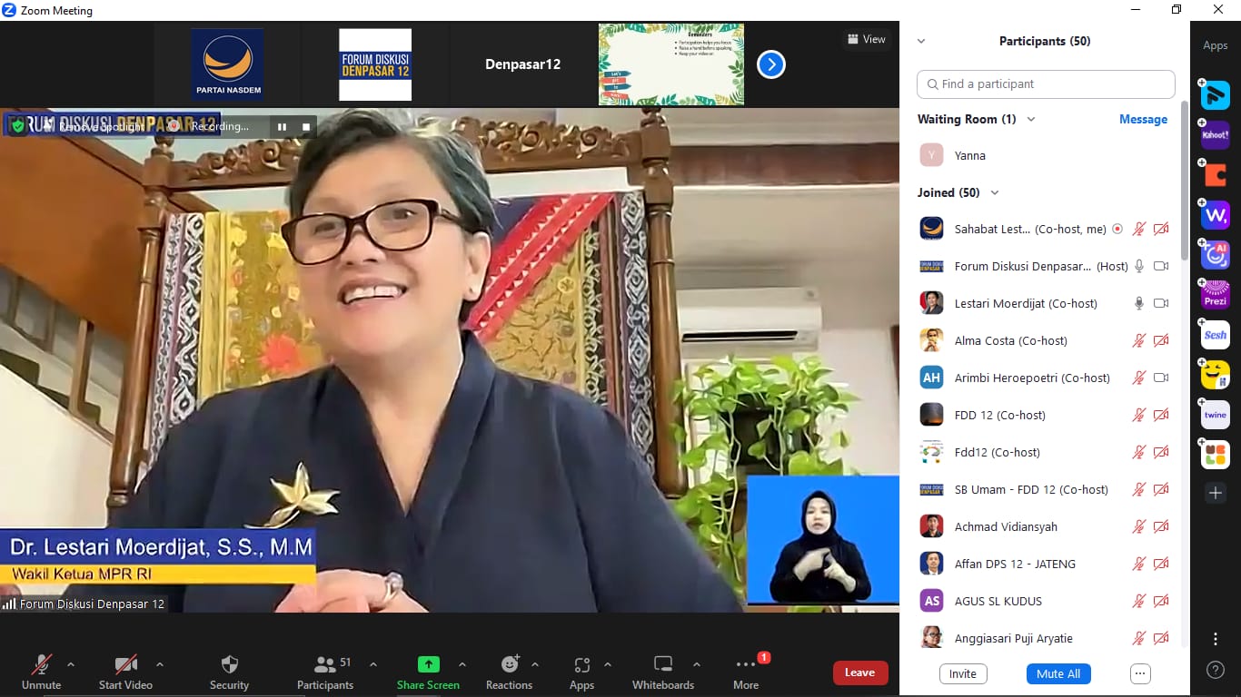 Wakil Ketua MPR Lestari Moerdijat