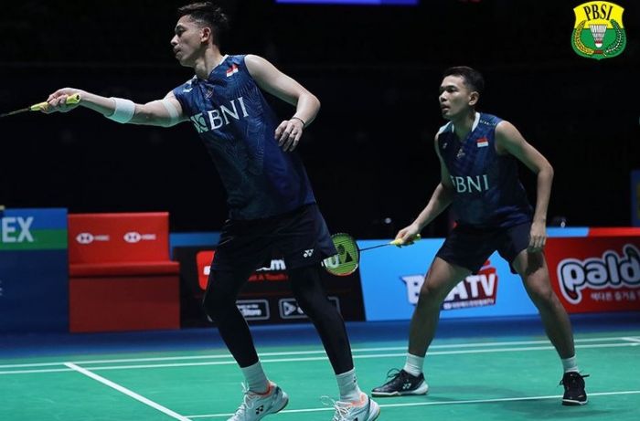 Pebulu tangkis ganda putra Indonesia Fajar Alfian/Muhammad Rian Ardianto 