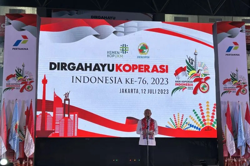 Menteri Koperasi dan UKM Teten Masudki di Peringatan Hari Koperasi yang digelar Dekopin