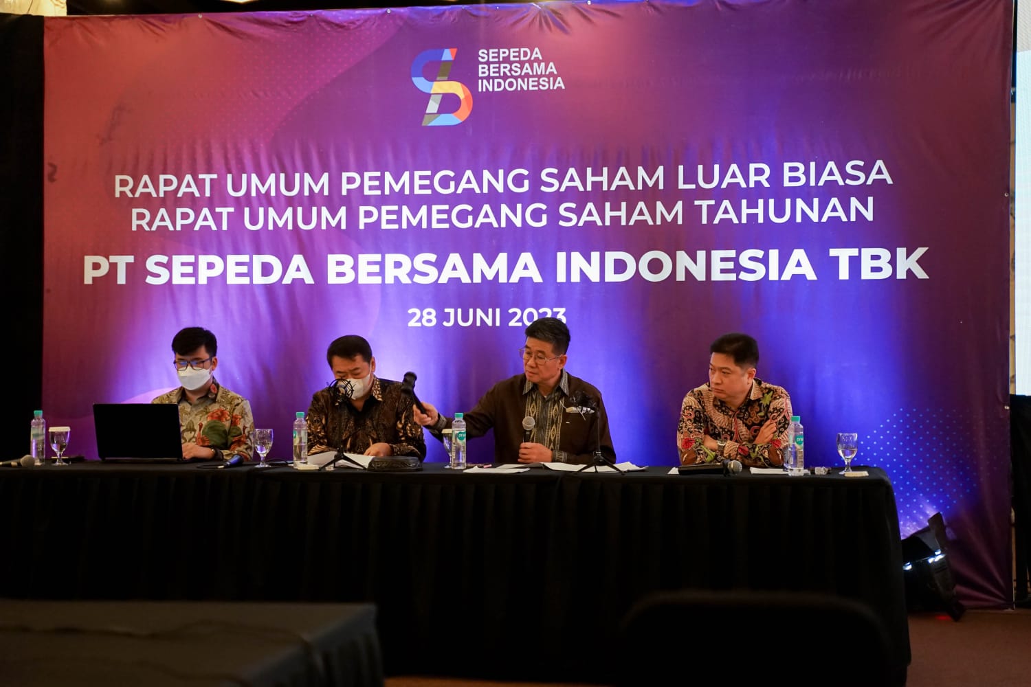  RUPST dan RUPSLB PT Sepeda Bersama Indonesia (SBI) Tbk diselenggarakan di United Grand Hall Alam Sutera, Serpong Utara, Tangsel, Banten.