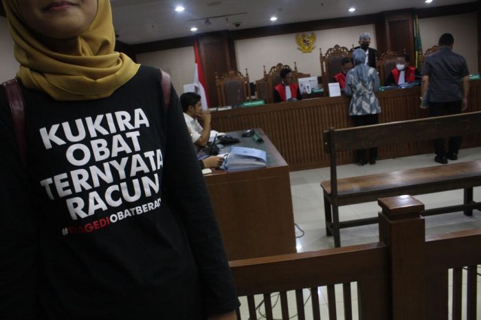 Suasana sidang class action perkara gagal ginjal akut anak.