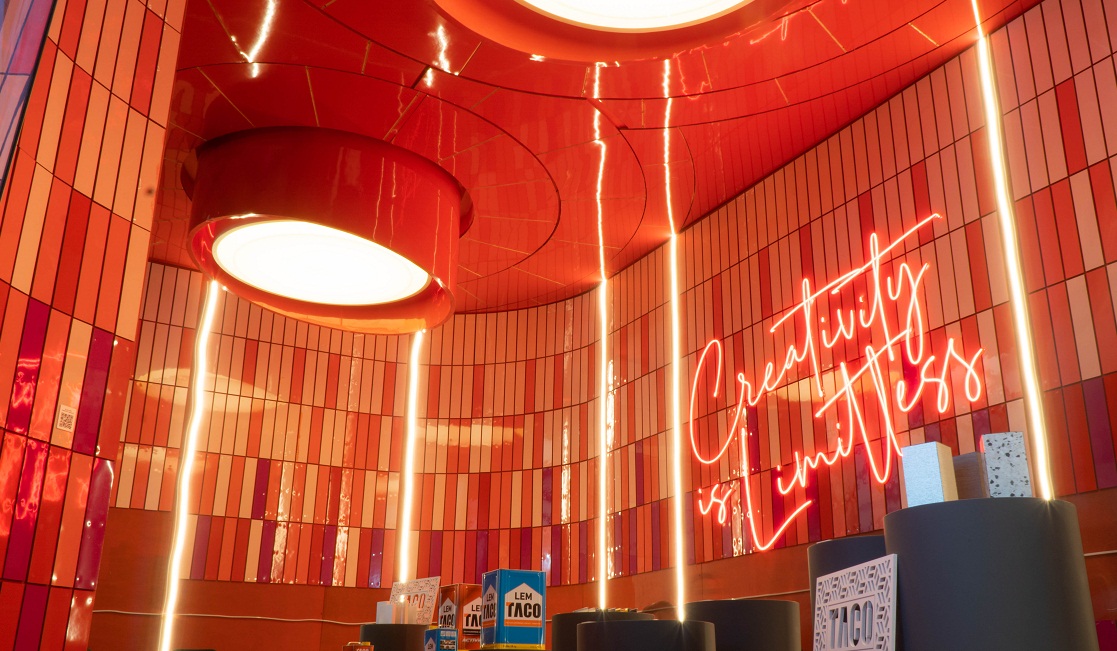 Salah satu sudut booth Taco di IndobuildTech Expo 2023 yang berlangsung di ICE BSD, Tangerang, Banten.