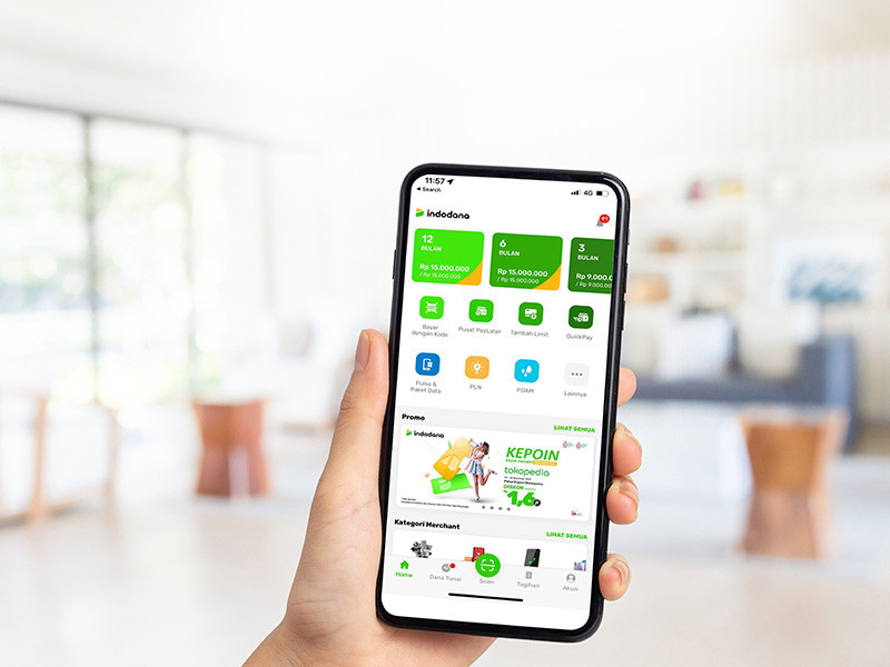 Aplikasi Indodana di layar smartphone.