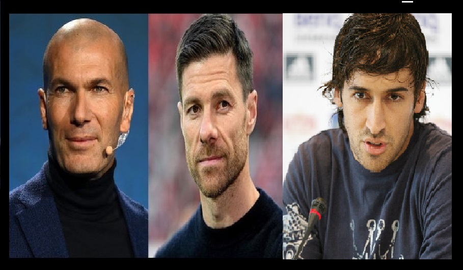 Zidane (kiri), Xabi (tengah), dan Raul. 