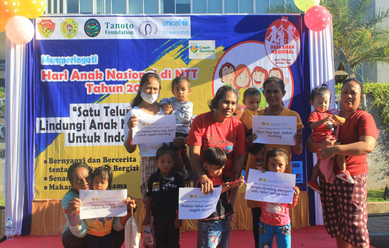 Cegah stunting, Unicef gelar kampanye satu telur setiap hari.