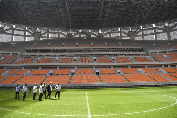 Bagian dalam Jakarta International Stadium (JIS).