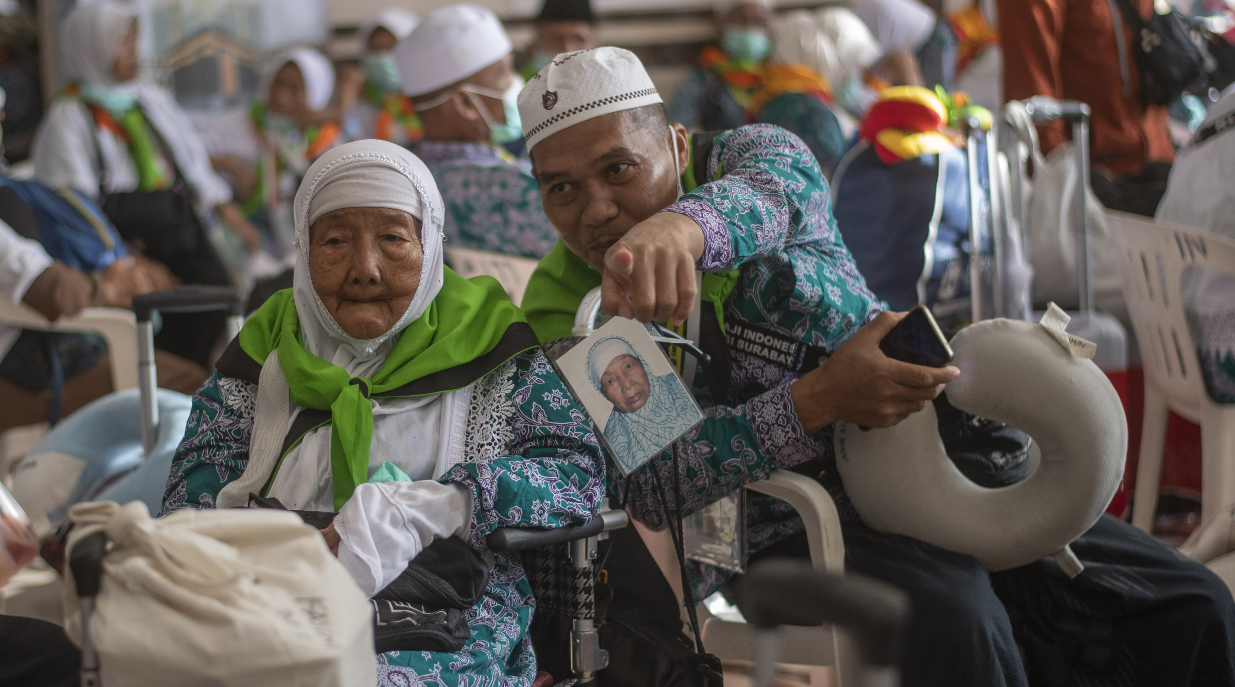 Jemaah haji gelombang kedua yang diberangkatkan ke Madinah untuk menjalankan ibadah sunah arbain selama 40 waktu.