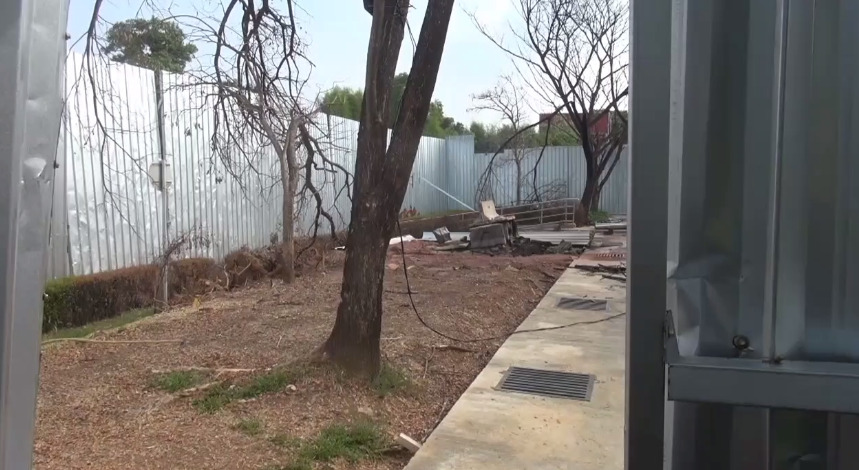 Area bekas semburan api di sekitar rest area tol Cipali