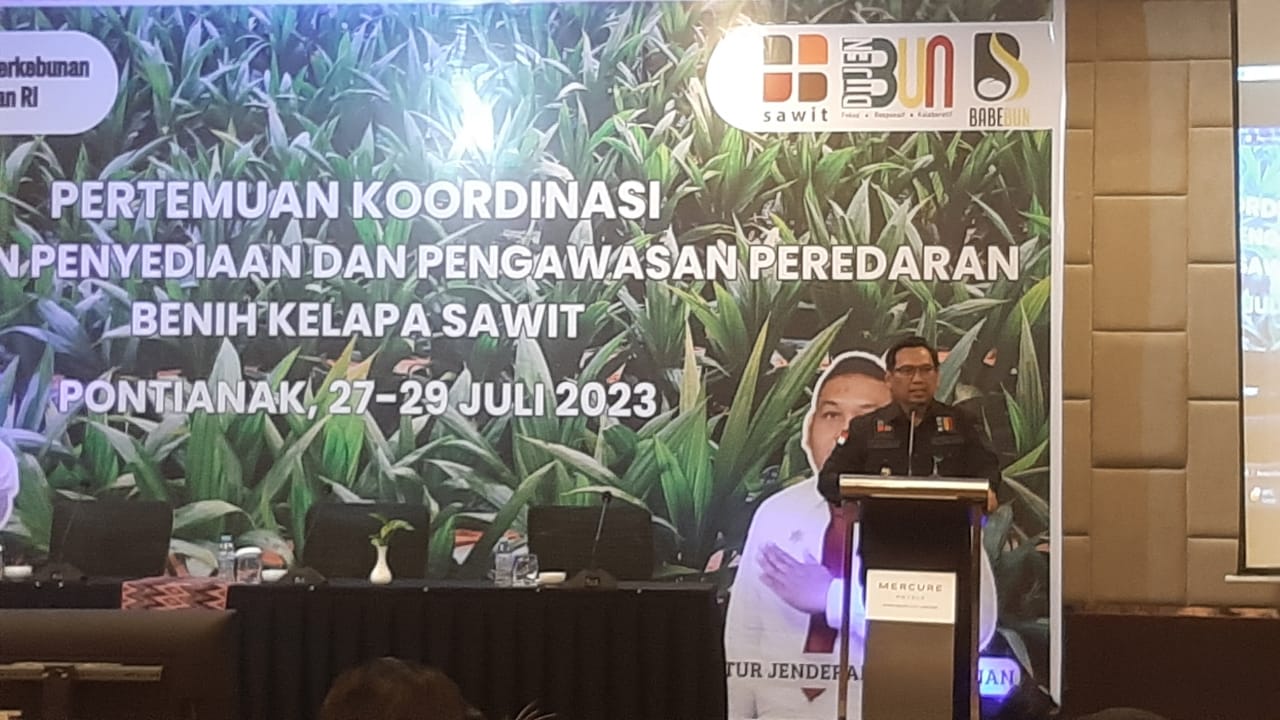 Direktur Perbenihan Perkebunan Ditjenbun Kementan Gunawan mengenalkan aplikasi Bank Benih Perkebunan (BabeBUN) untuk akselerasi program PSR.