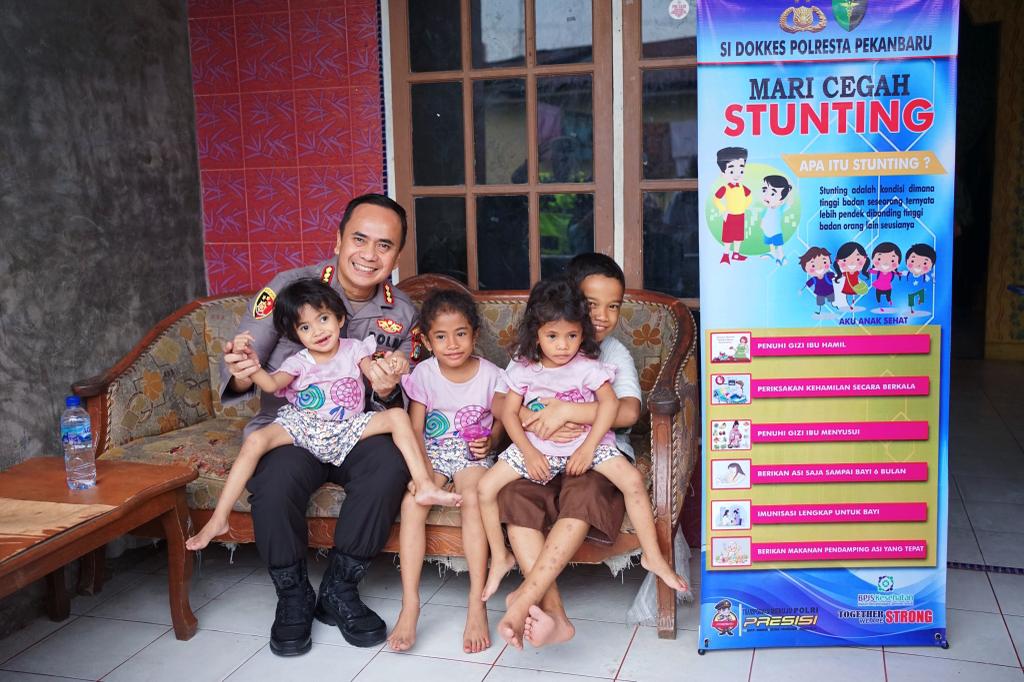 Kapolresta Pekanbaru Kombes Pol Jefri R P Siagian mendukung program penanggulangan stunting pada balita khususnya di wilayah kota Pekanbaru.