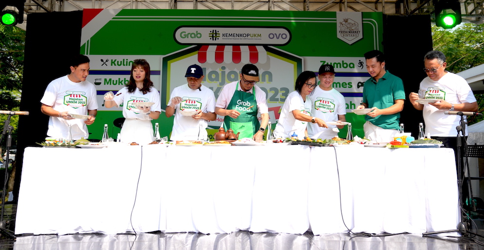 Kegiatan Hajatan UMKM 2023 di Fresh Market, Bintaro, Tangerang Selatan, Minggu (6/8).