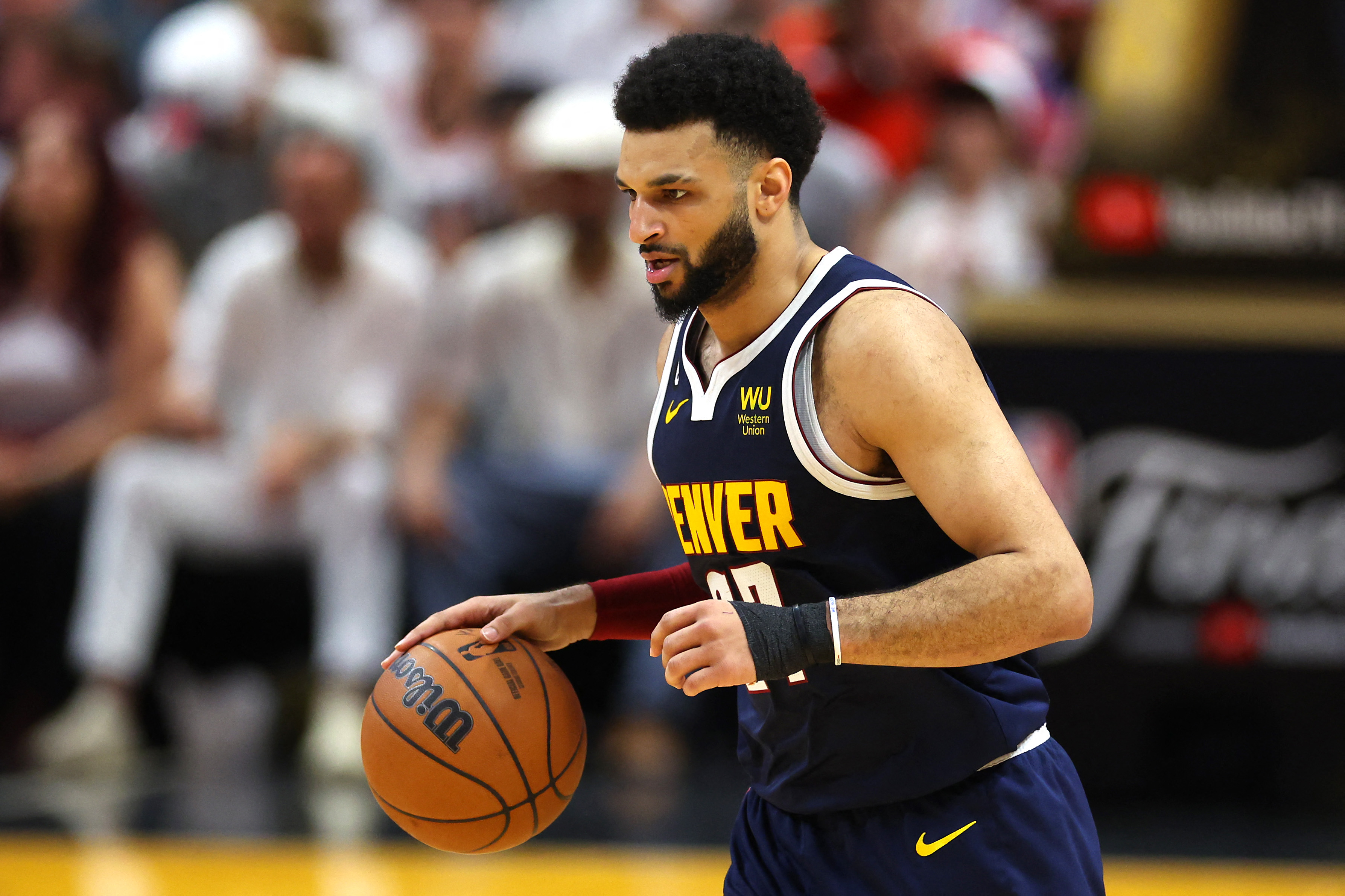 Pebasket timnas Kanada Jamal Murray kala membela tim NBA Denver Nuggets.