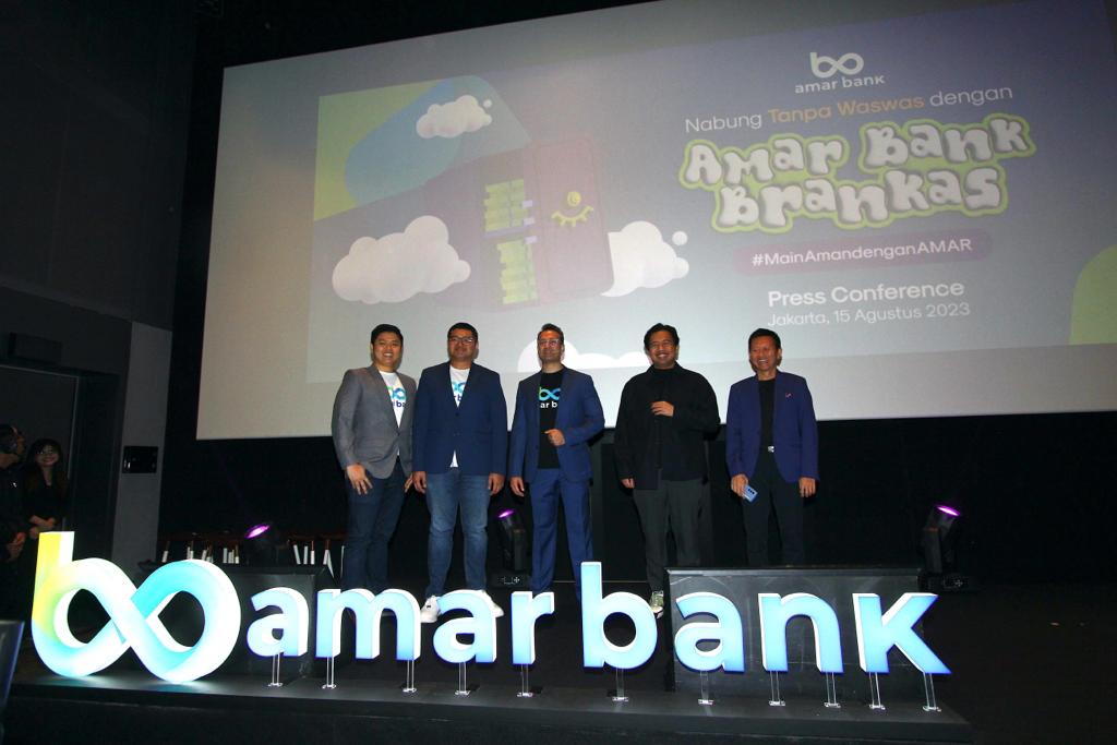 Acara peluncuran fitur tabungan Brankas dari Amar Bank di aplikasi Amar Bank, mobile-only intelligent bank, di Jakarta, Selasa (15/8).