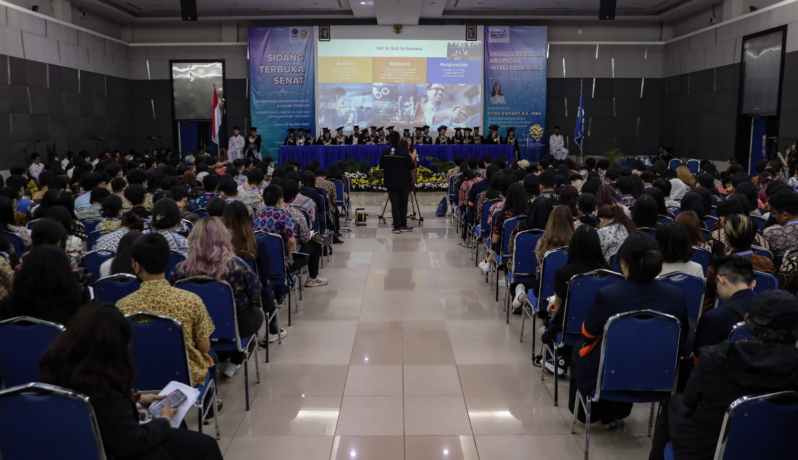 Sidang Terbuka Senat Penerimaan Mahasiswa Baru dan Kuliah Perdana sambut 2.752 Mahasiswa Baru Universitas Multimedia Nusantara (UMN) 2023