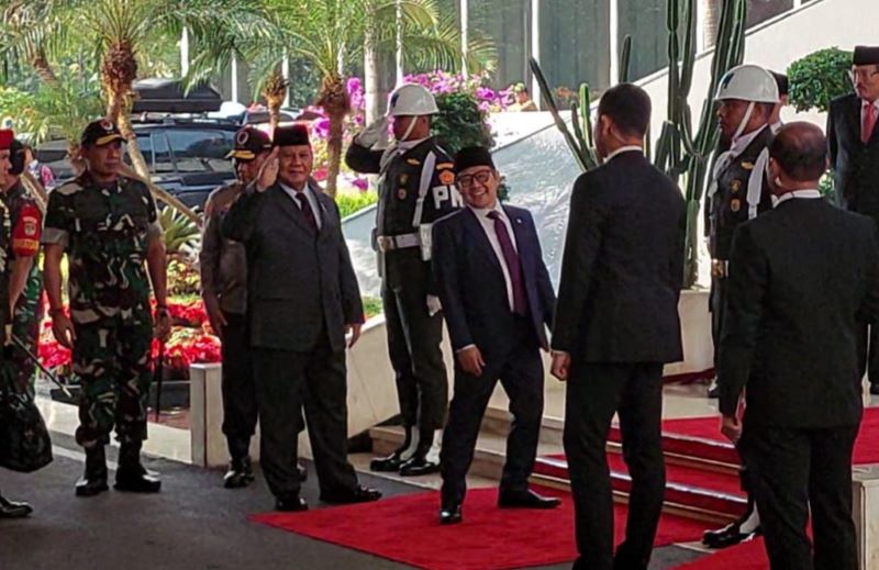 Momen Prabowo dan Cak Imin Tiba Bersamaan di Sidang Tahunan MPR