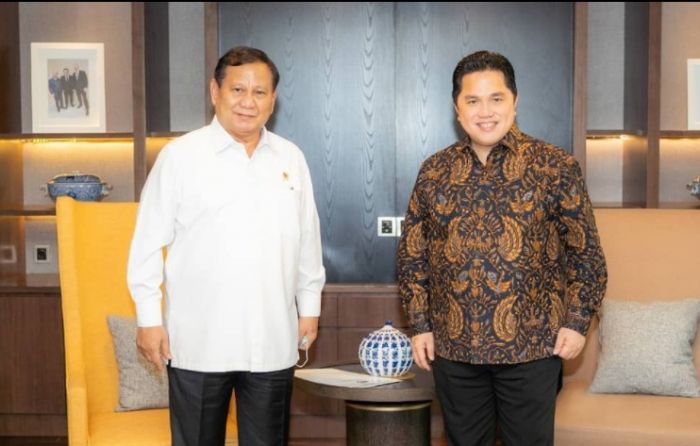 Menhan Prabowo Subianto dan Menteri BUMN Erick Thohir